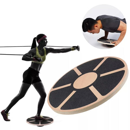 Wooden anti-skid balance board for fitness training with matte layer