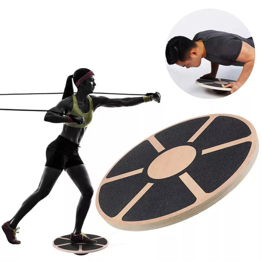 Wooden anti-skid balance board for fitness training with matte layer