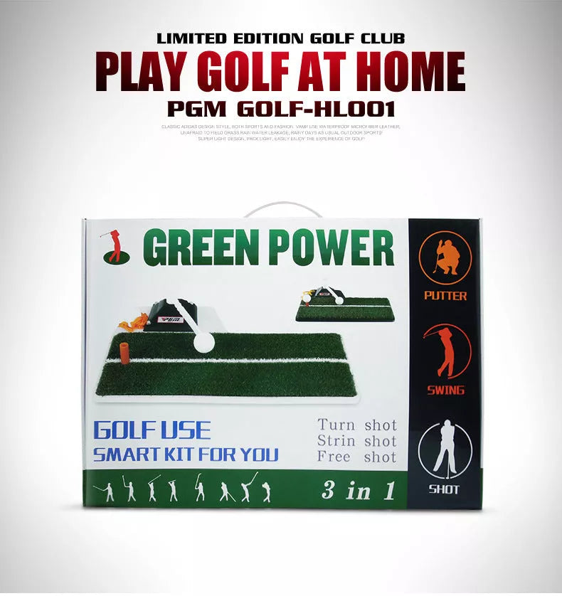 Multi-functional Golf Swing Trainer with durable rubber base and PP grass surface