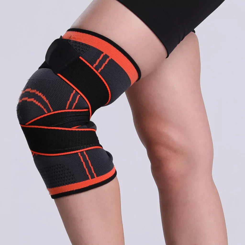 Nylon knitted knee pad for sports and fitness in various colors and sizes