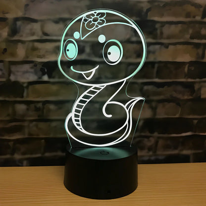 Zodiac LED night light with touch control showing dragon design and seven colour illumination options