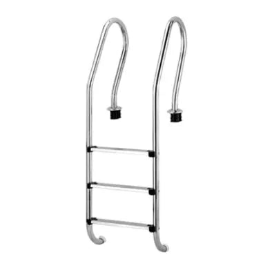 Double-sided swimming pool escalator for 84cm high pools, durable plastic steps with steel structure