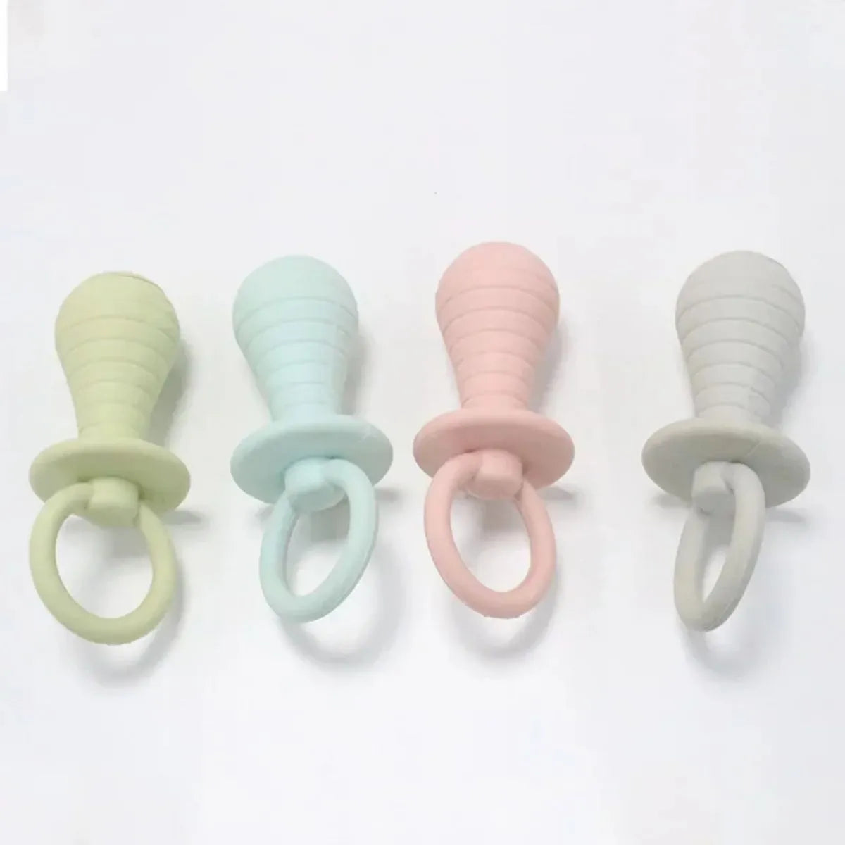 TPR rubber pet pacifier chew toys with squeaker in blue, gray, green and pink colours for dogs and cats