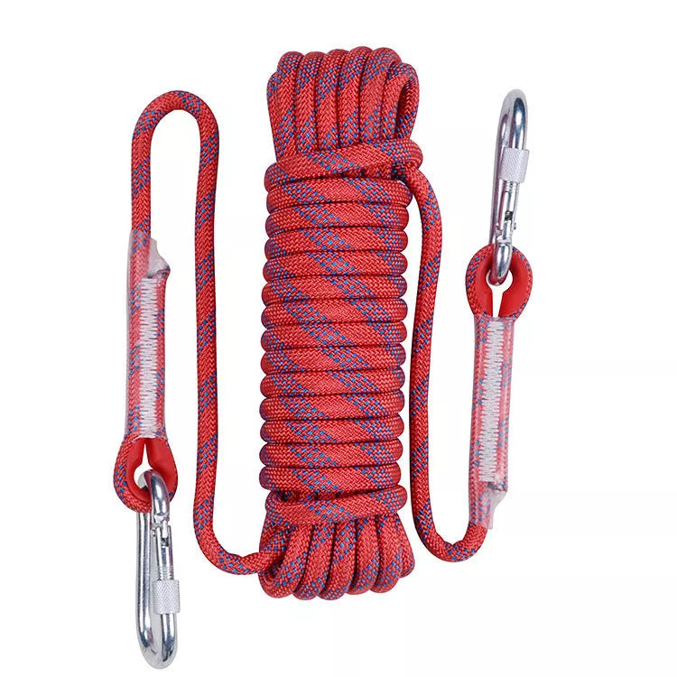 10M outdoor climbing rope with high-strength silk core, available in multiple colors