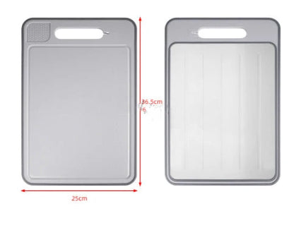Multifunctional Cutting Board with Thawing and Sharpening Features - High-Quality Aluminum Construction, Dual-Sided Design, and Integrated Grinding Teeth