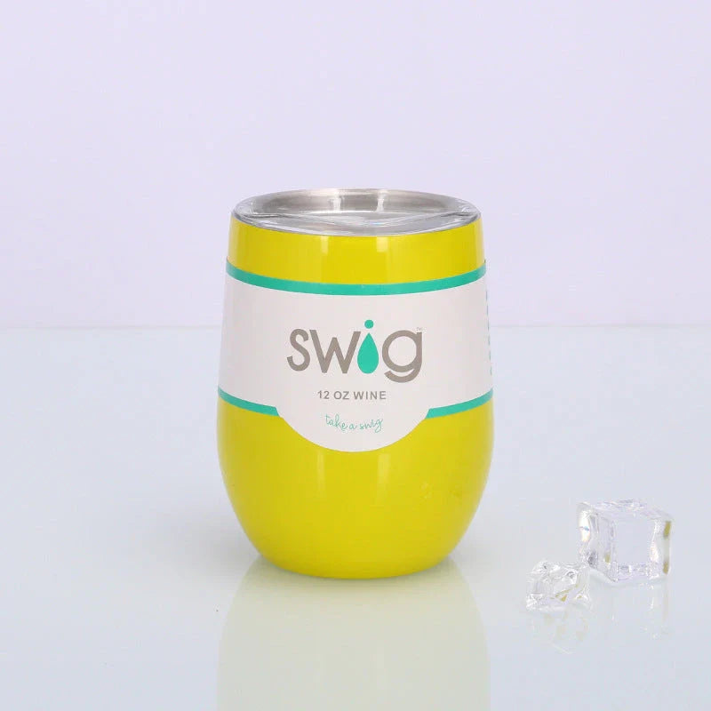 Swig Eggshell Cup - 12oz Stainless Steel Insulated Wine Tumbler with Variety of Color Options