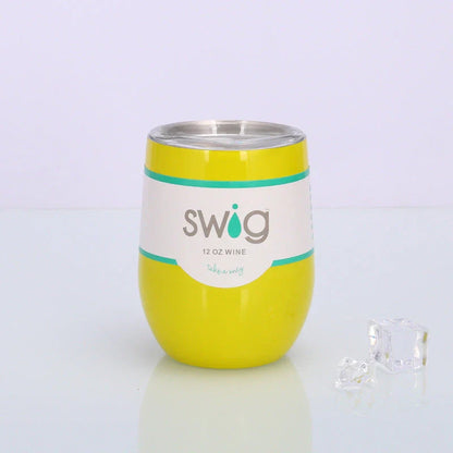 Swig Eggshell Cup - 12oz Stainless Steel Insulated Wine Tumbler with Variety of Color Options