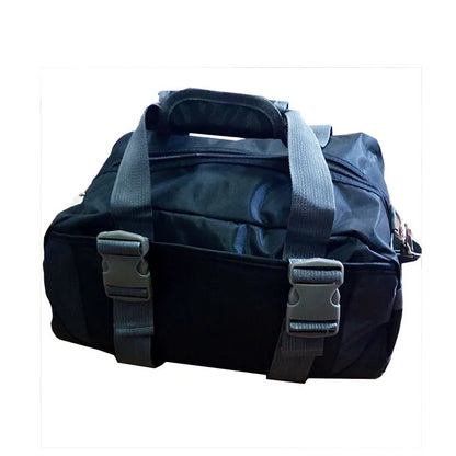 Nylon yoga and gym fitness bag shown in available colours with medium and large size options