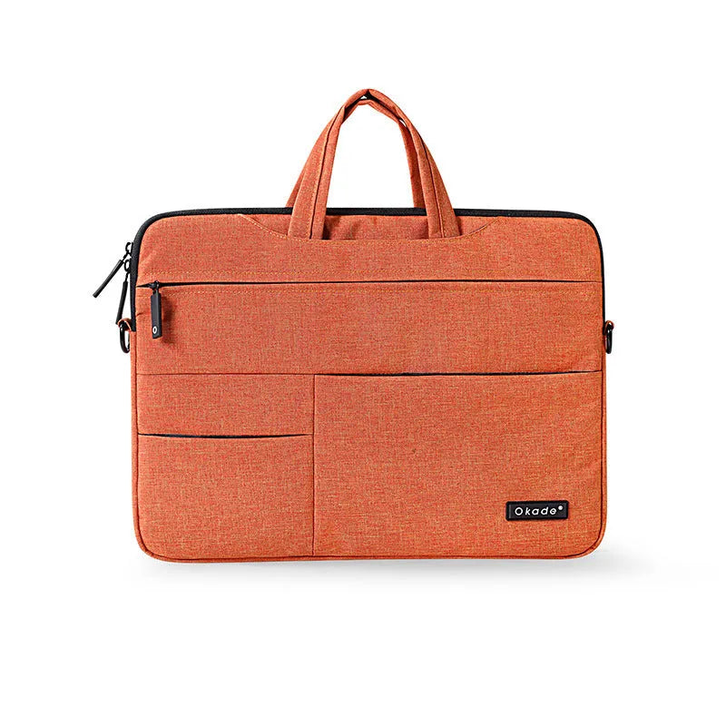 Okade burlap shoulder bag for 11 13 15 inch MacBook Pro Air, waterproof shockproof, zip closure