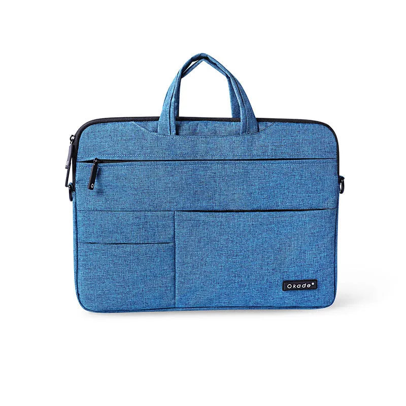 Okade burlap shoulder bag for 11 13 15 inch MacBook Pro Air, waterproof shockproof, zip closure
