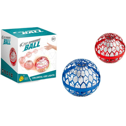 Magic Flying Ball interactive toy showing 9.5cm cube design with remote control and ring attachment options