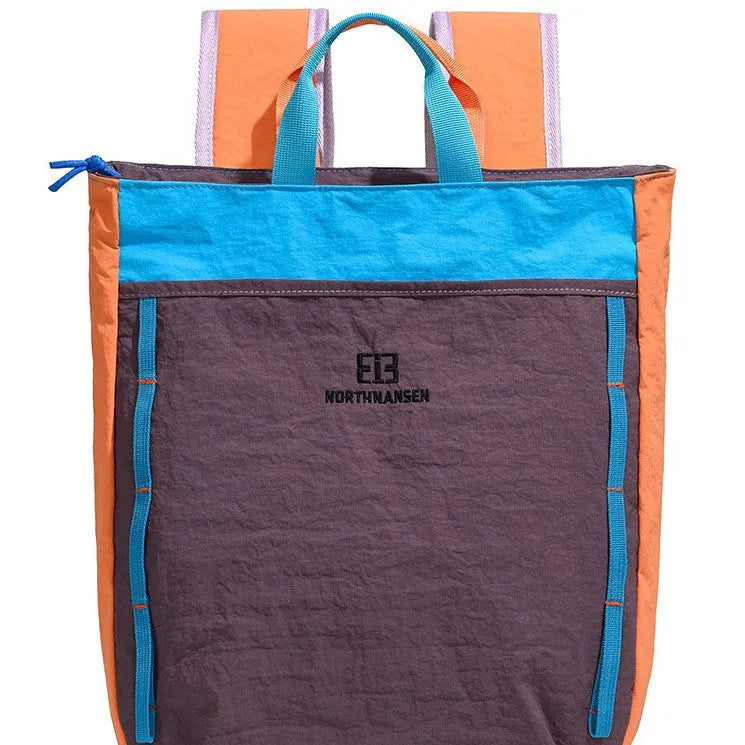 Women's nylon casual backpack 20-35L with airpillow straps, solid colour, available in three colour combos
