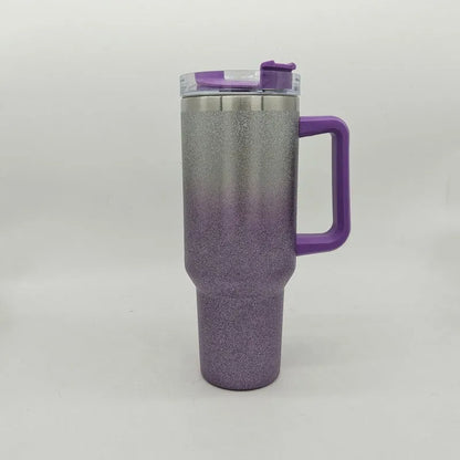 Stainless steel vacuum insulation cup with gradient colour, 27.5cm tall with 10cm wide mouth opening