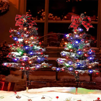 Waterproof solar-powered outdoor Christmas tree light with flower shape design