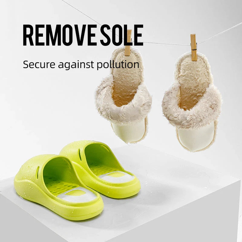Winter warm slippers with non-slip EVA sole and baotou big head design in various colors