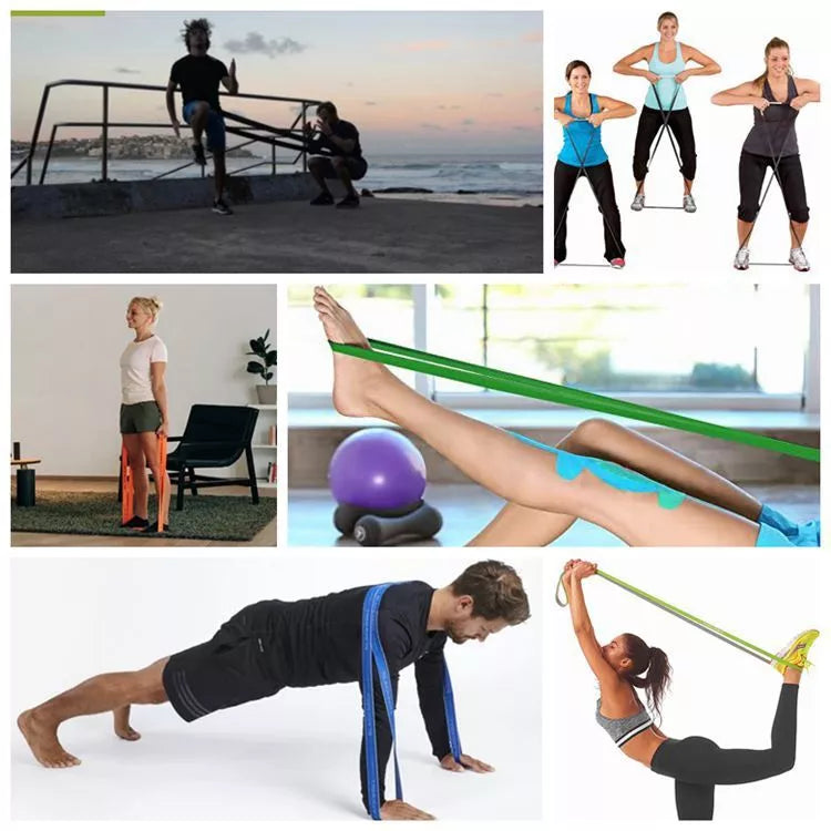 Long Crochet Resistance Band in multiple colors for comprehensive fitness workouts