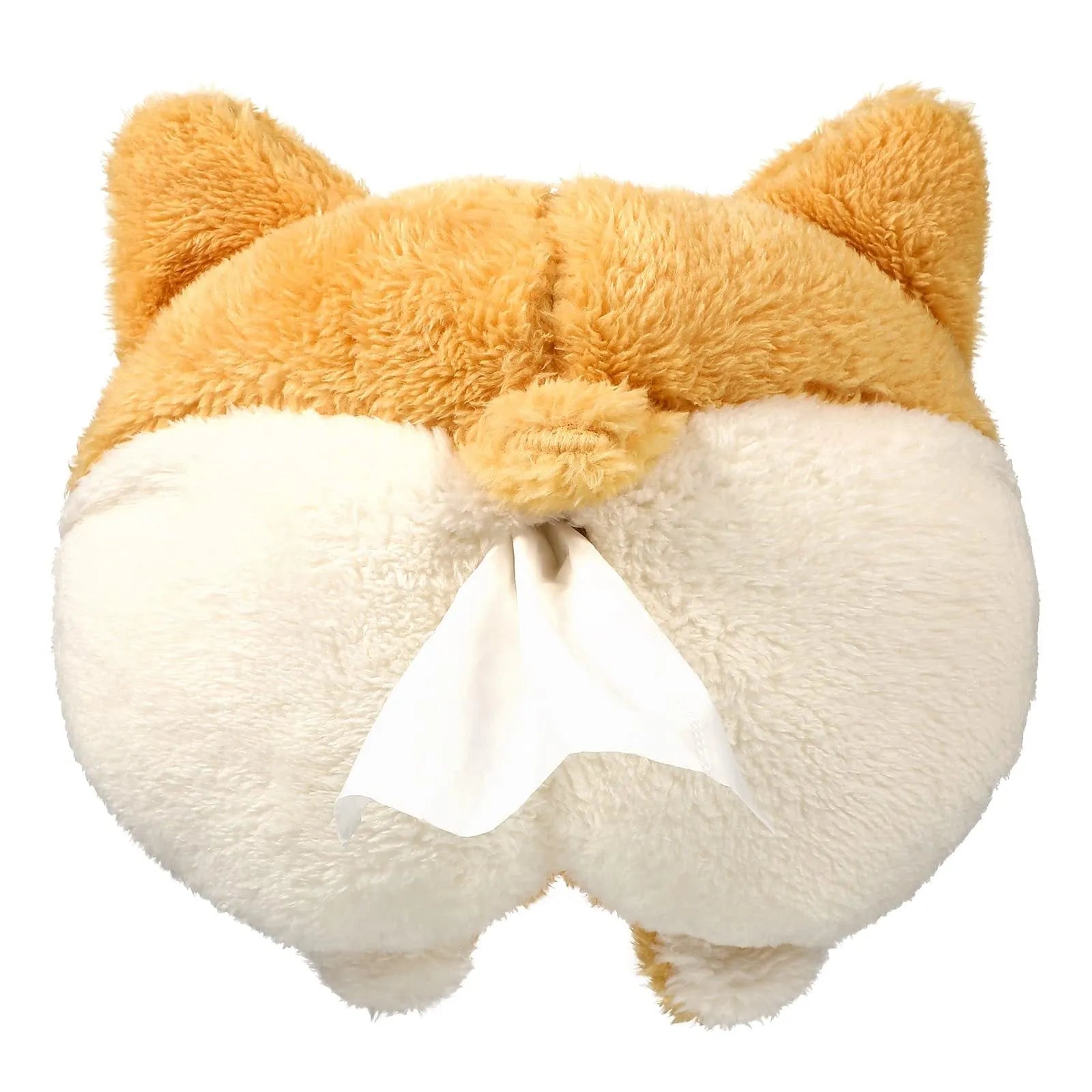 Yellow Corgi butt-shaped soft polyester tissue box cover for car sun visor