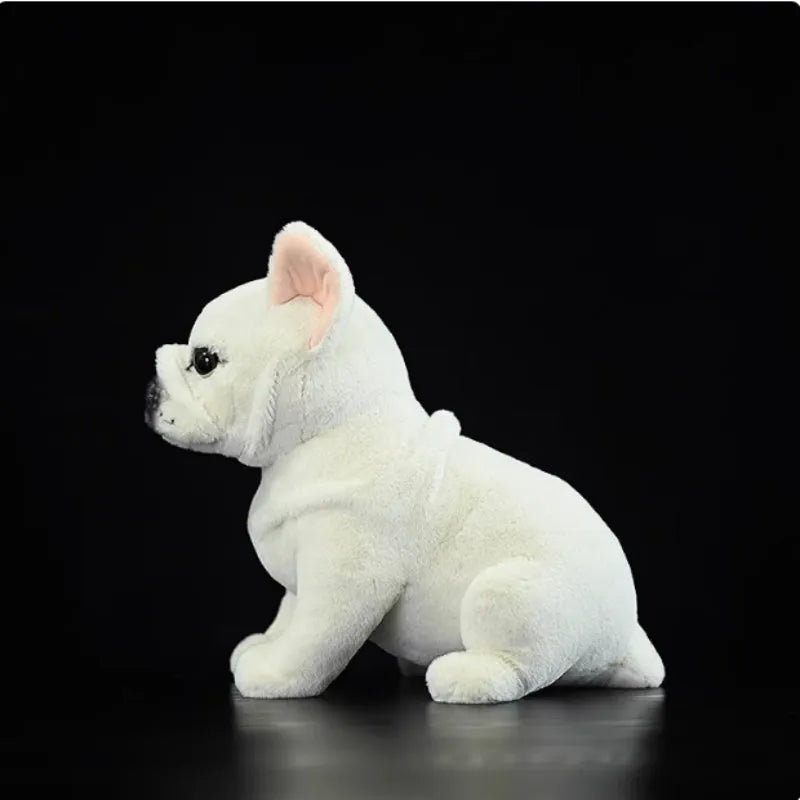 Cream French plush dog doll, 23 cm tall, with plush fabric and PP cotton filling