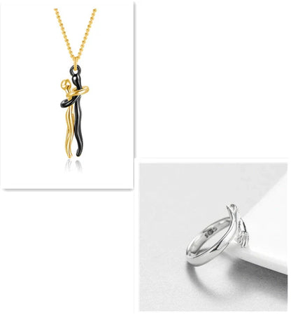Stylish unisex love necklace with brass pendant in various color options, including rose gold, white black, black gold, and more.