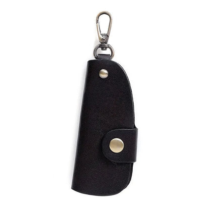 Handmade genuine leather car key storage bag in black, brown, coffee or purplish red
