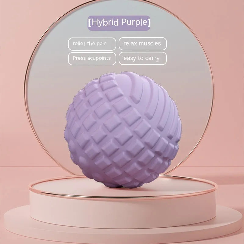 A 6cm diameter pink TPR foot massage ball on a plain background.