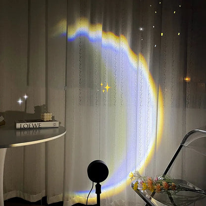 INS Scandinavian-style USB moon lamp projector with 360° rotation base for bedroom ambient lighting