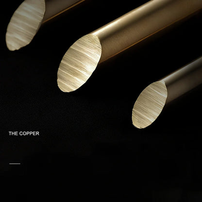 Nordic style copper chandelier with nine LED light heads and remote control