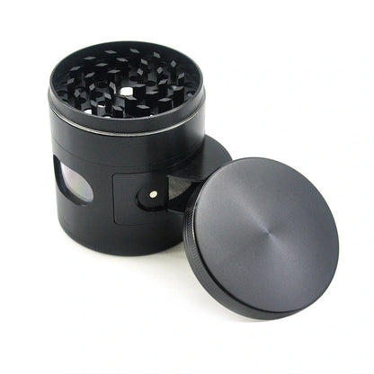 60mm zinc alloy herb grinder with windmill teeth and neodymium magnet lid