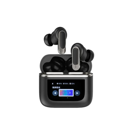 Touch screen active noise reduction Bluetooth in-ear headset in black colour