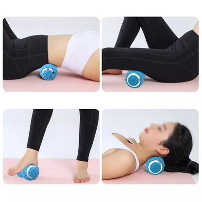 Electric peanut fascia massage ball in black, sky blue, or rose red for deep tissue relief