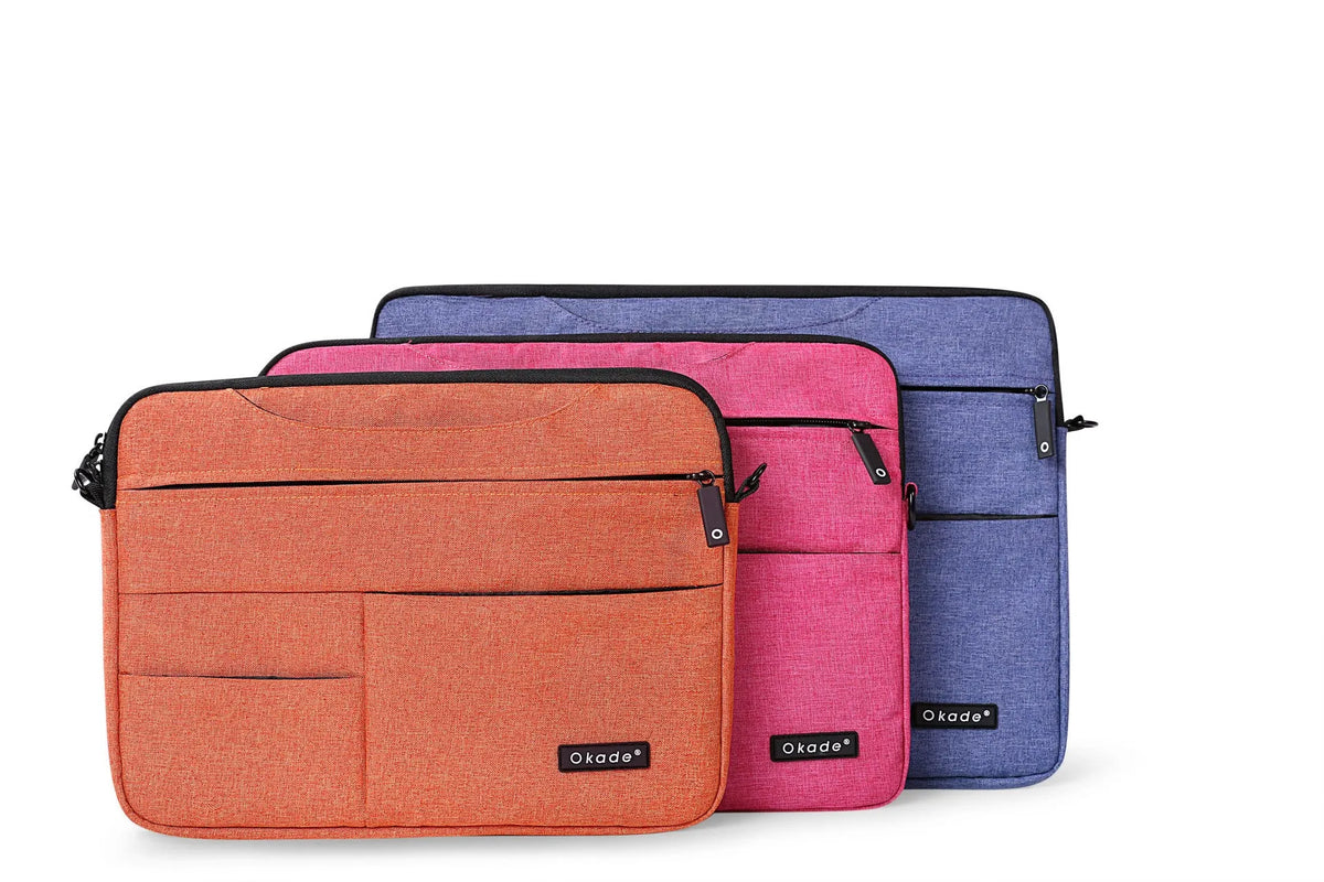 Okade burlap shoulder bag for 11 13 15 inch MacBook Pro Air, waterproof shockproof, zip closure