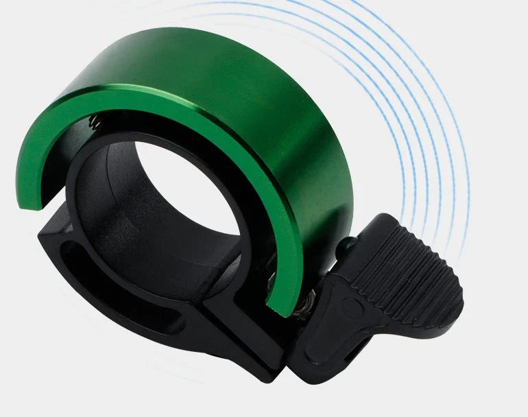 Sleek aluminum alloy bicycle bell with advanced sound alarm for safe cycling on mountain bikes and road bikes