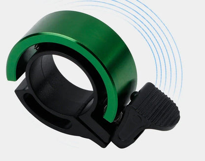 Sleek aluminum alloy bicycle bell with advanced sound alarm for safe cycling on mountain bikes and road bikes