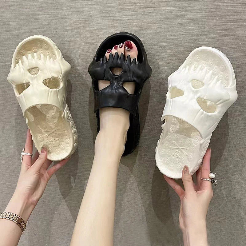 Spooky Skull Slide Sandals: Halloween Footwear for Comfort and Fun