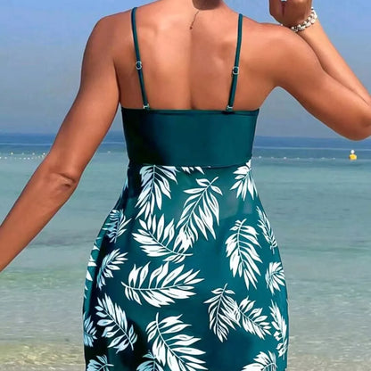 High waist mesh women's swimsuit in black, blue, and peacock green with quick-dry feature