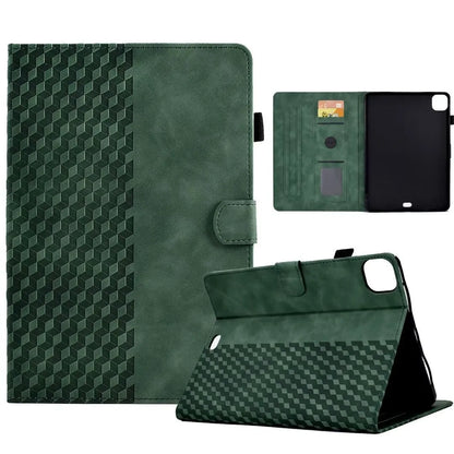 Diamond frosted leather iPad Pro 11 case with built-in card holder slots shown open.