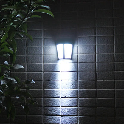 Solar-powered outdoor wall lamp with six LED lights and IP65 waterproof protection for landscape lighting