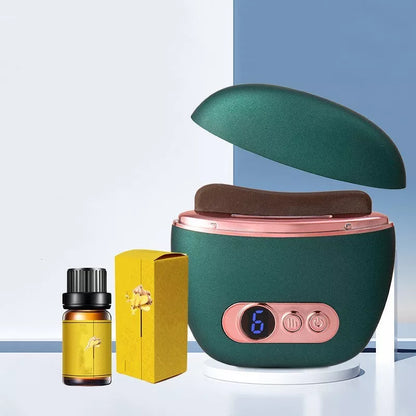 Smart Meridian Brush Face Shaving Beauty Massager in ivory white, pink, or dark green with constant temperature heat