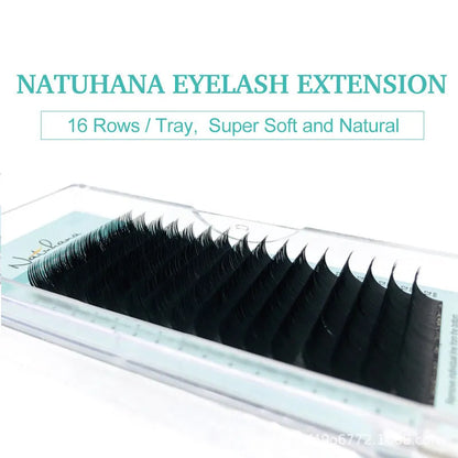 Artificial fibre false eyelashes showing length options from 7mm to 15mm with volume specifications 0.05CC to 0.2CC