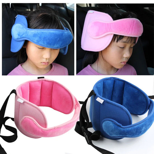 Adjustable car seat head support for babies and kids in various colors