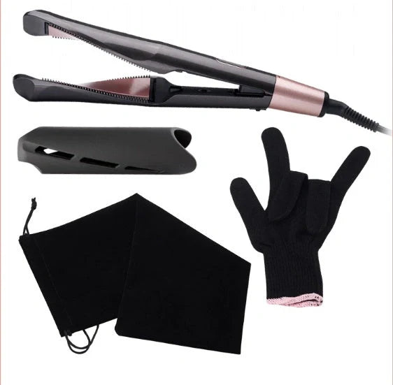 2-in-1 Professional Hair Straightener and Crimper with adjustable temperature and LCD screen
