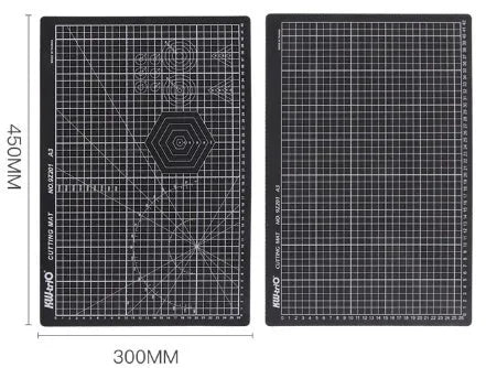 A3 self-healing cutting mat with centimetre grid in black, green, or grey colours