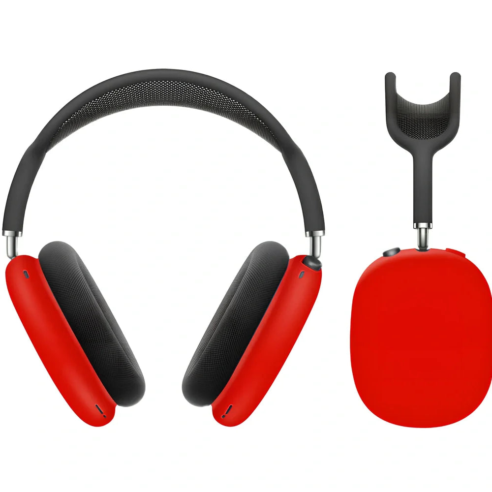 Silicone protective case for Apple AirPods Max headphones showing precise cutouts and reinforced corners