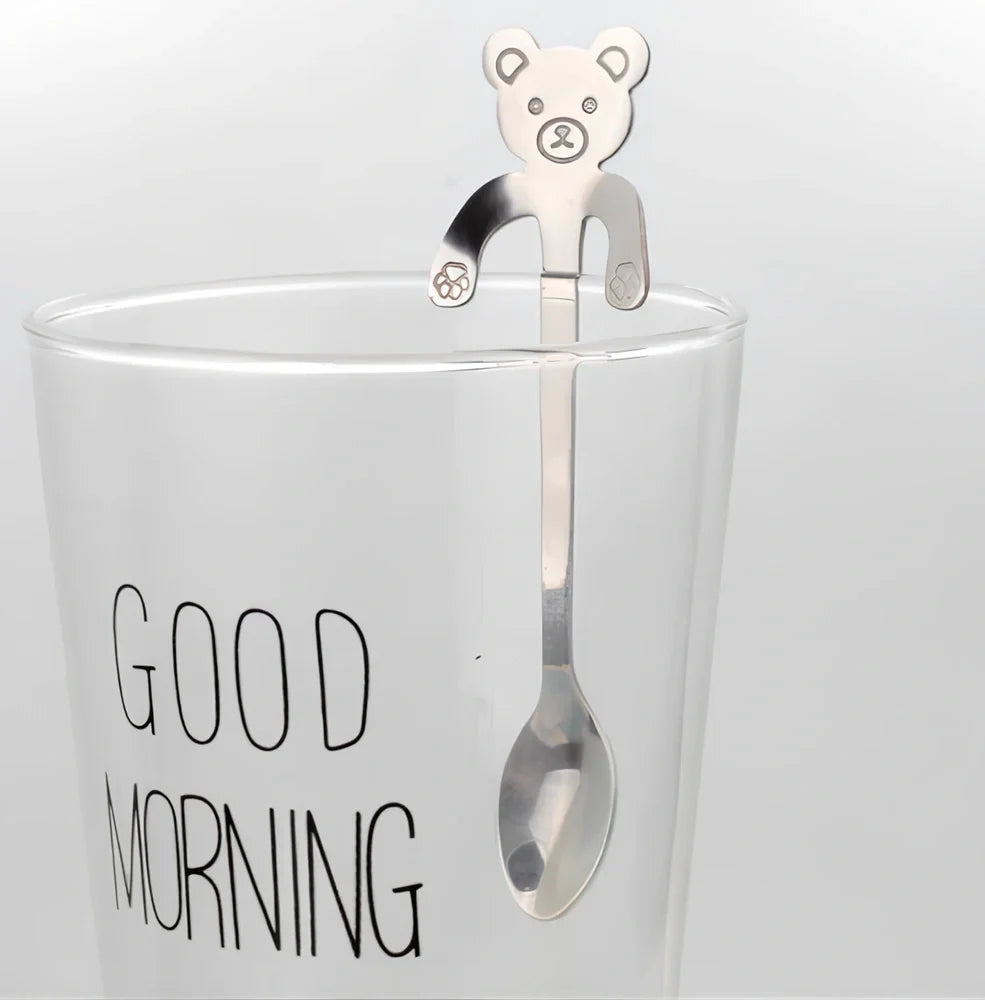 304 stainless steel coffee spoon with cartoon animal handle measuring 11.8cm length
