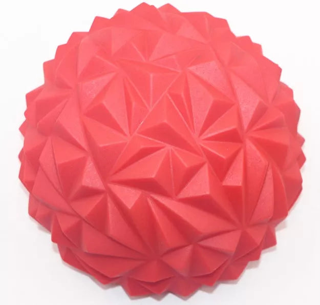 PVC acupressure massage ball with lengthened massage points for deep tissue relief