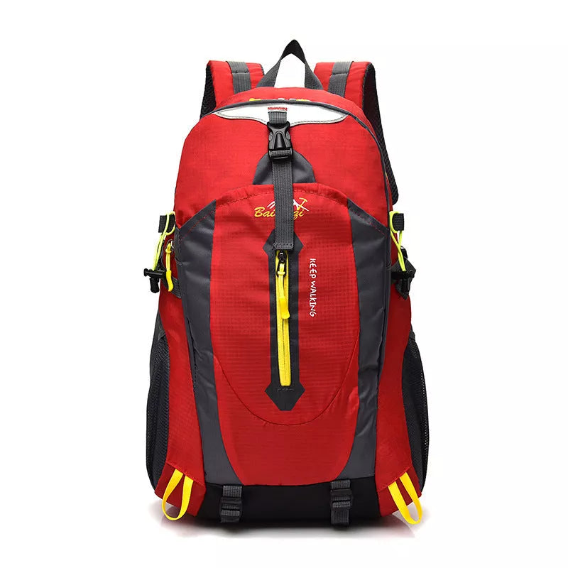 Large-capacity nylon outdoor backpack in multiple colors for mountaineering and travel