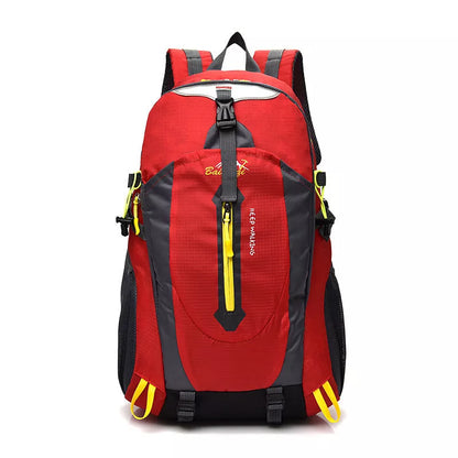 Large-capacity nylon outdoor backpack in multiple colors for mountaineering and travel