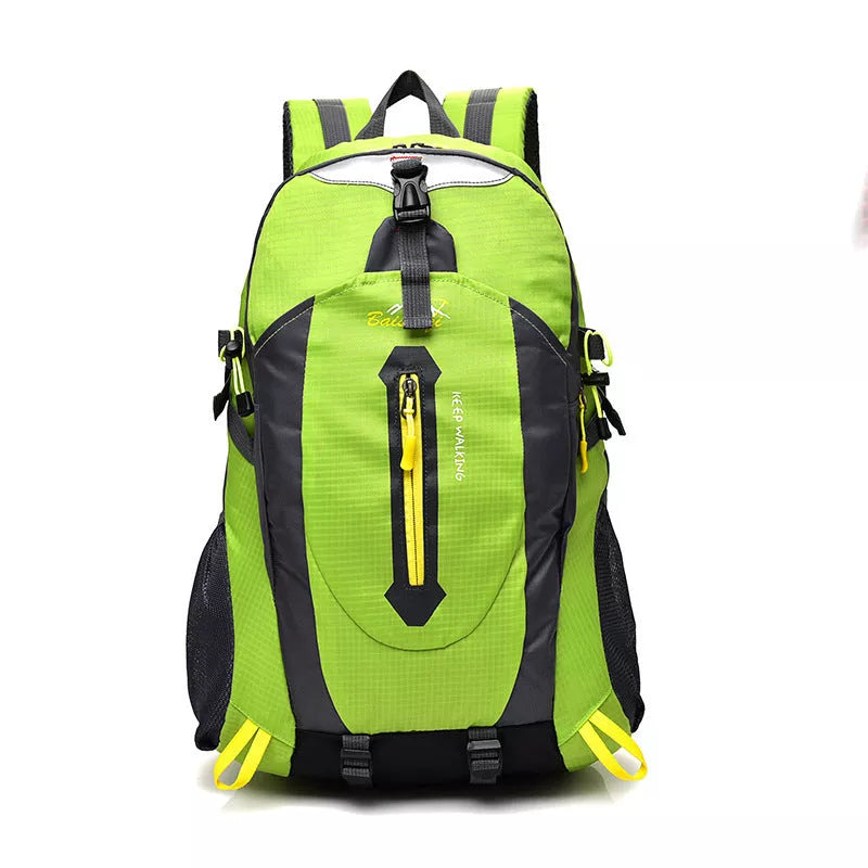 Large-capacity nylon outdoor backpack in multiple colors for mountaineering and travel
