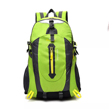 Large-capacity nylon outdoor backpack in multiple colors for mountaineering and travel