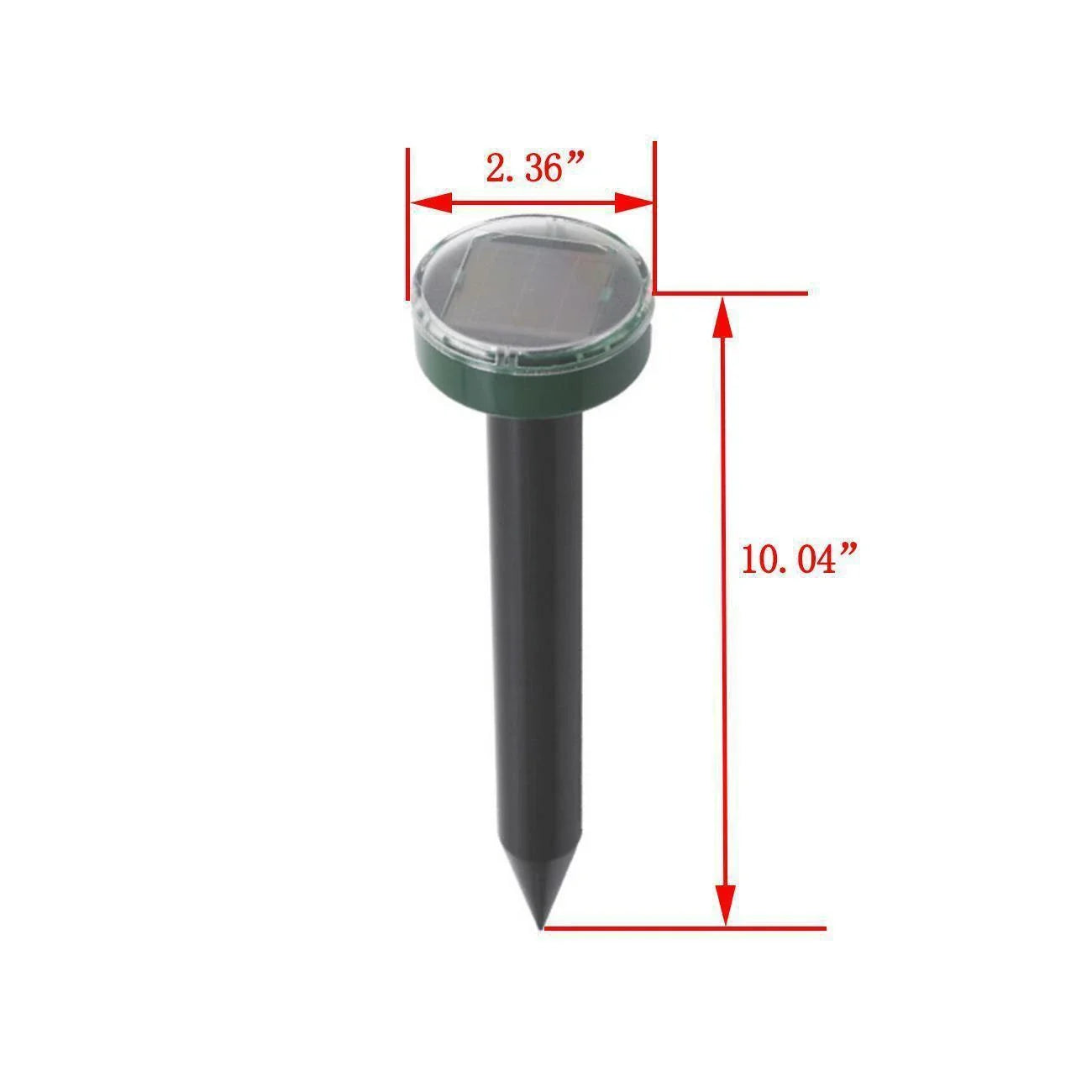 Solar-powered ultrasonic pest repeller with watertight design and 360-degree coverage to deter rodents and snakes in yard and garden